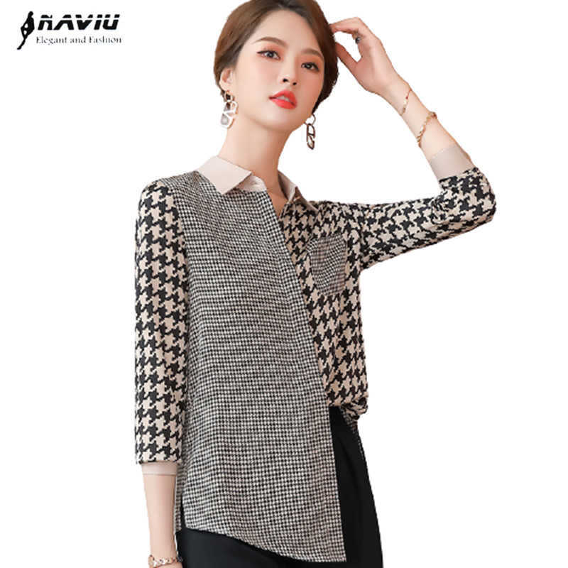Thousand Birds Plaid Shirt Women Spring Design Temparament Formal Long Sleeve Patchwork Blouses Office Ladies Work Tops 210604
Thousand Birds Plaid Shirt Women Spring Design Temparament Formal Long Sleeve Patchwork Blouses Office Ladies Work Tops 210604