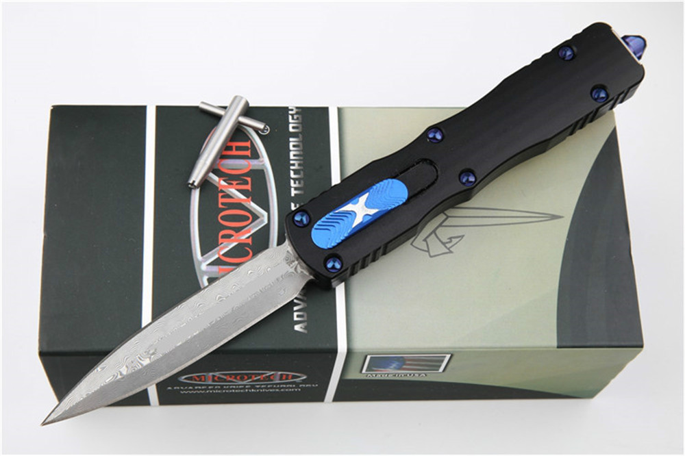 MICROTECH outdoor camping knife Damascus blade Aluminum alloy handle Self-defense Out the front Double Action automatic edc tools
MICROTECH outdoor camping knife Damascus blade Aluminum alloy handle Self-defense Out the front Double Action automatic edc tools