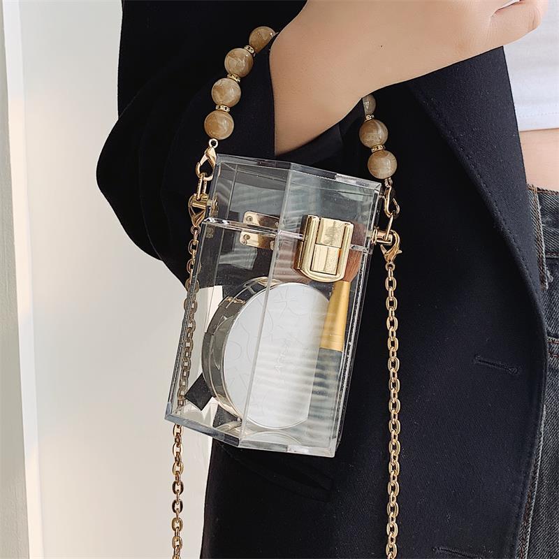 Evening Bags Pvc Box Shape Women's Transparent Crossbody Bag Female Luxury Designer Beaded Portable Handbag Chain Shoulder Messenger, Black
Evening Bags Pvc Box Shape Women's Transparent Crossbody Bag Female Luxury Designer Beaded Portable Handbag Chain Shoulder Messenger, Black