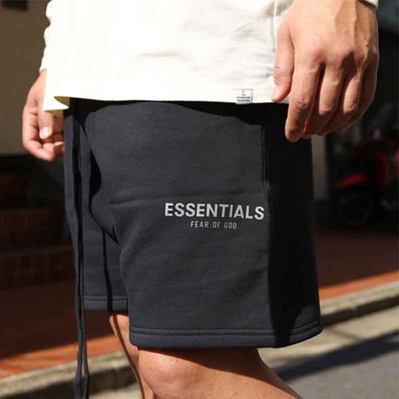 Fear Of God ESSENTIAL Reflective Letter Print Shorts Men' Cotton Loose Midweight Casual Shorts, Black
Fear Of God ESSENTIAL Reflective Letter Print Shorts Men' Cotton Loose Midweight Casual Shorts, Black