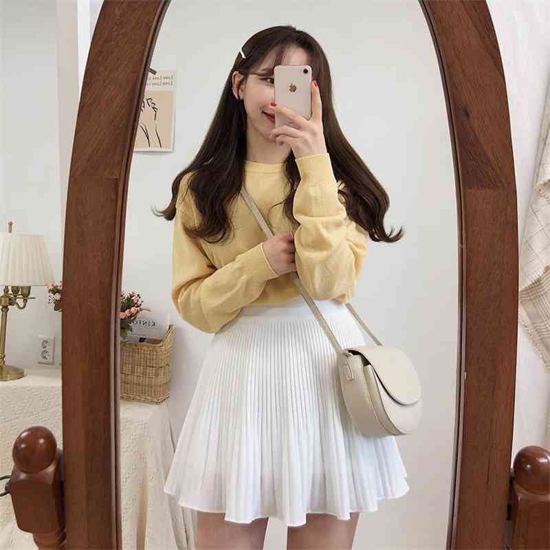 S-XL Plus Size short Skirt Korean Women chiffon High Waist School Girl vintage mini skrits summer irregular 210423