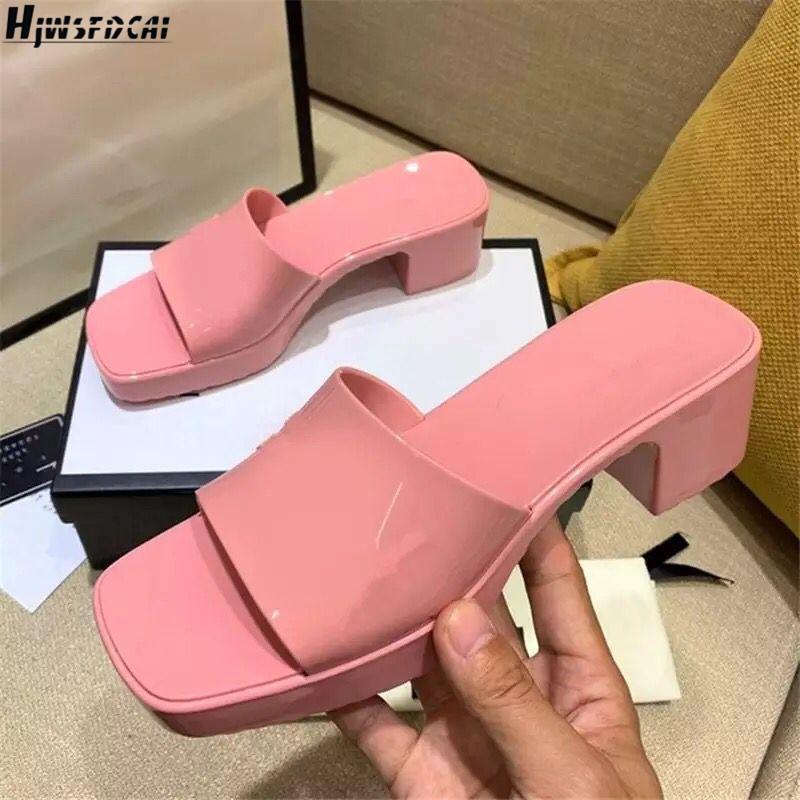 Summer Fashion Jelly Slippers Designer Brand Women Shoes PVC Square Toe High Heel Platform Outdoor Beach Slide, Dark green
Summer Fashion Jelly Slippers Designer Brand Women Shoes PVC Square Toe High Heel Platform Outdoor Beach Slide, Dark green