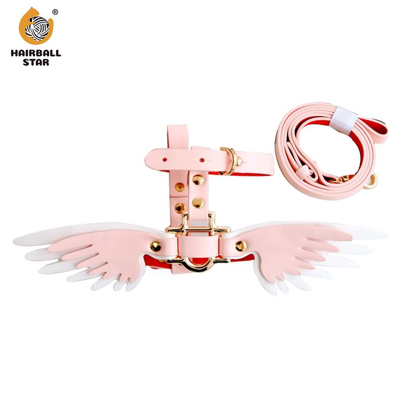 Dog Collars & Leashes Pet Collar Leash Set Angel PU Leather Cat Harness Adjustable Chihuahua Pomeranian Puppy Chain Supplies
Dog Collars & Leashes Pet Collar Leash Set Angel PU Leather Cat Harness Adjustable Chihuahua Pomeranian Puppy Chain Supplies