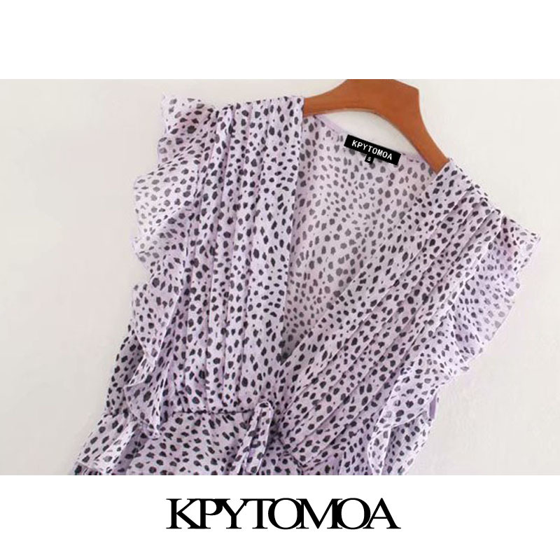 Women Chic Fashion Pleated Printed Ruffled Midi Dress Sleeveless Elastic Waist Tied Female Dresses Mujer 210420