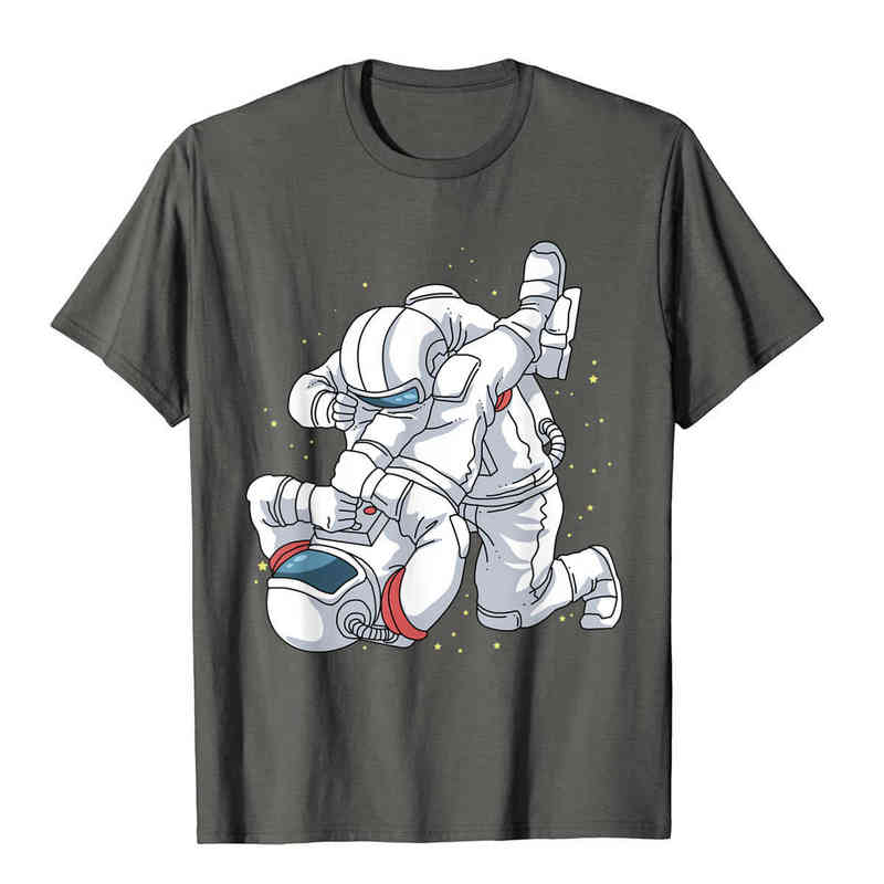 Jiu Jitsu Shirts Astronaut BJJ MMA Mens Brazilian Jujitsu T-Shirt Cotton Male Tops & Tees Slim Fit Top T-Shirts Casual Discount Y220214