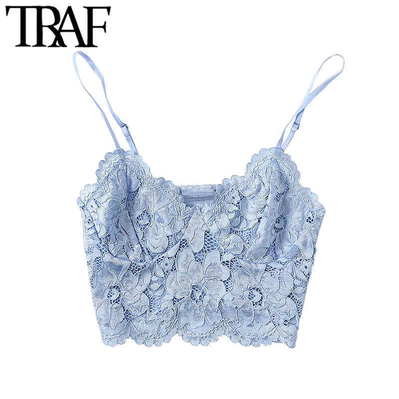 TRAF Women Sexy Fashion Lace Bralette Cropped Tank Top Vintage Backless Adjustable Thin Strap Female Camis Chic Tops 210616, As picture
TRAF Women Sexy Fashion Lace Bralette Cropped Tank Top Vintage Backless Adjustable Thin Strap Female Camis Chic Tops 210616, As picture
