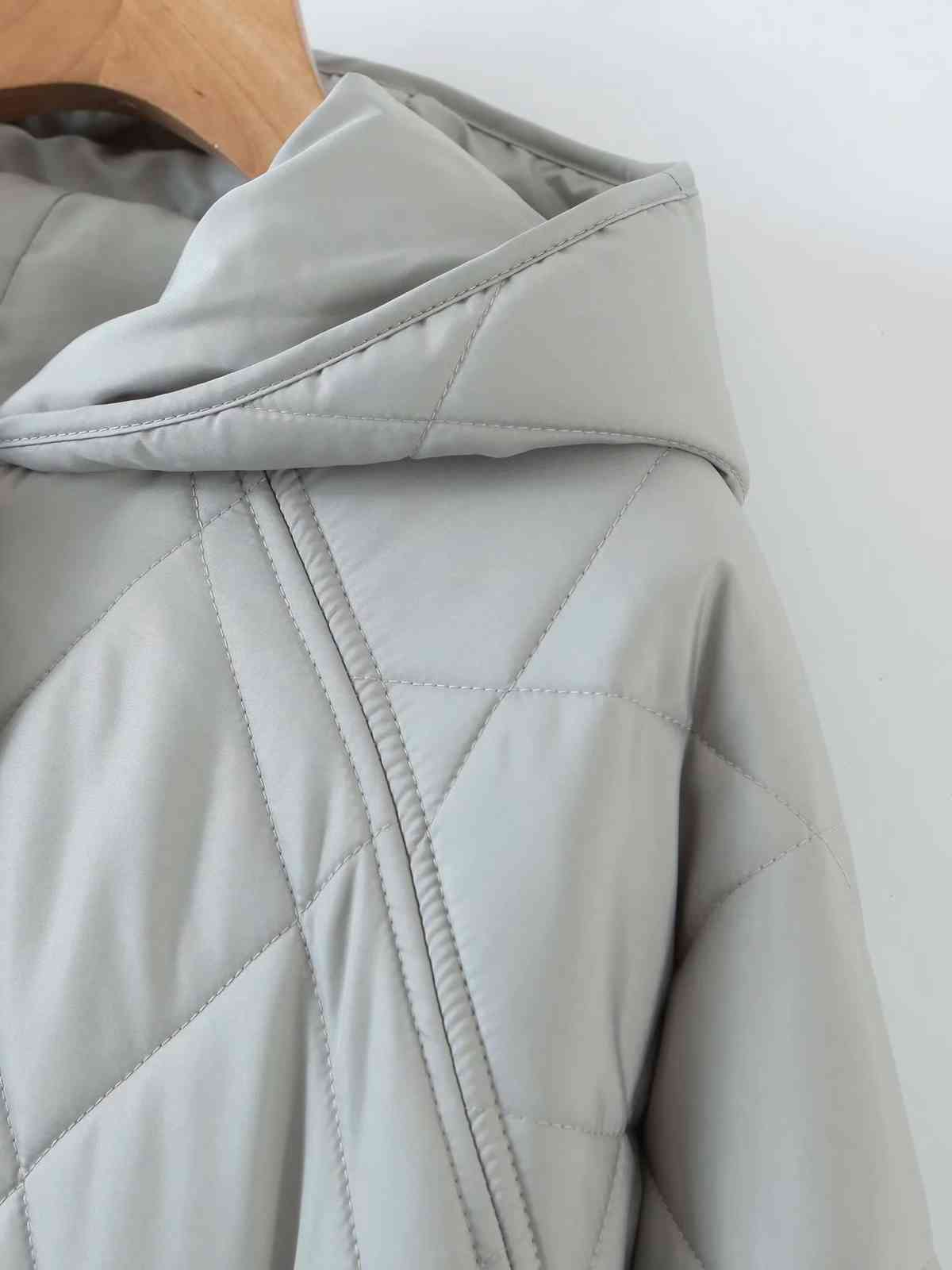 Winter jacket Vintage Plaid Hooded Parka Women Casual Pockets Cotton long coat Female Loose Oversize Outwear 210521