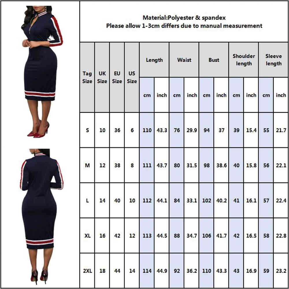 Spring Women Long Sleeve Sport Style Dress Silver Zipper Half Neck Stripe Color Matching Dress Stretch Bodycon D30 210402