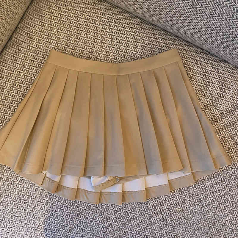 Black Preppy Style Skirt For Women High Waist Minimalist Casual Pleated Mini Skirts Female Summer Fashion 210521