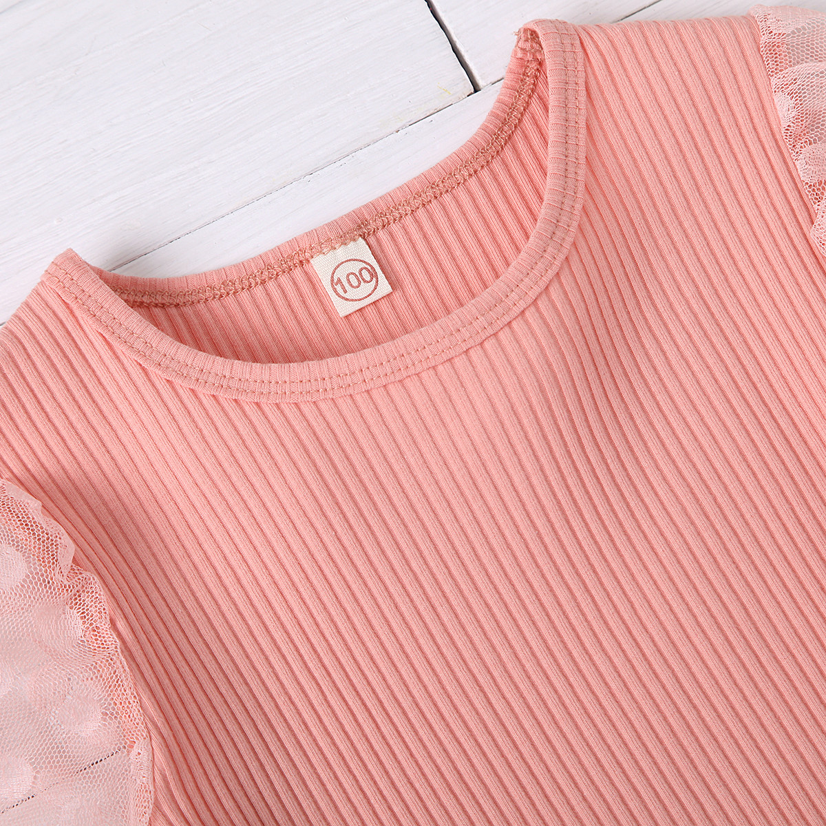 1-6Years Fashion Spring Autumn Toddler Kid Girl Child Clothes Set Knitted Mesh Long Sleeve Tops Camo Pants Outfits 210515