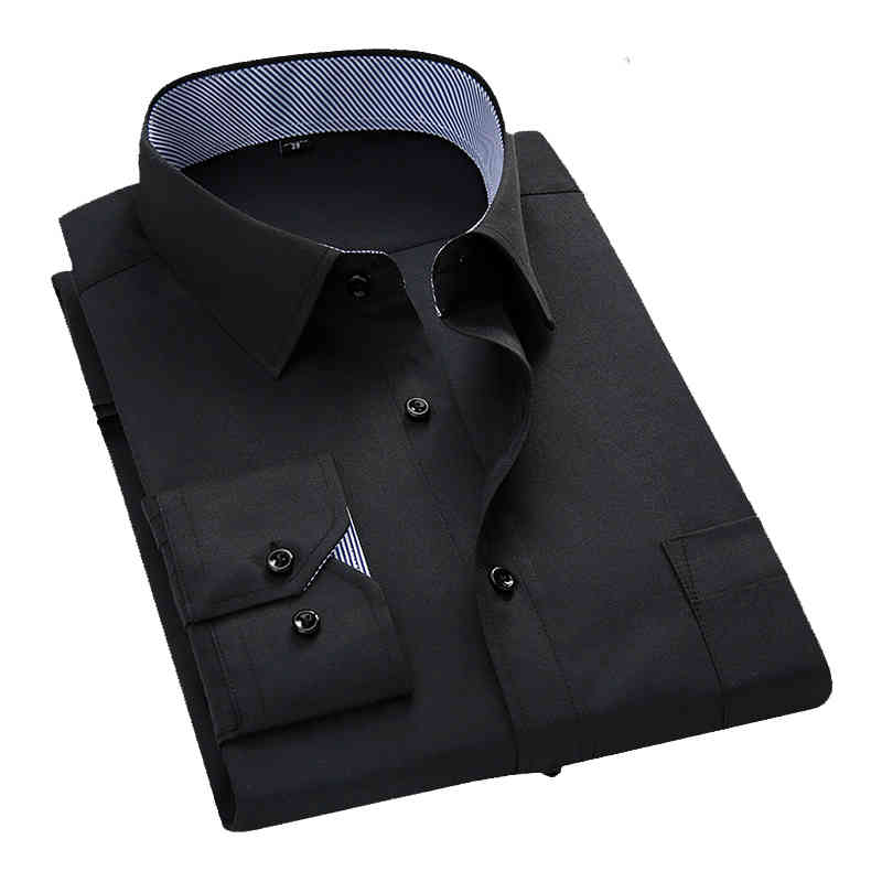 High Quality Men Shirt Spring Long Sleeve Dress Formal Business Work Shirt Men Twill Shirts Slim Fit Man White Shirts DS378 210410