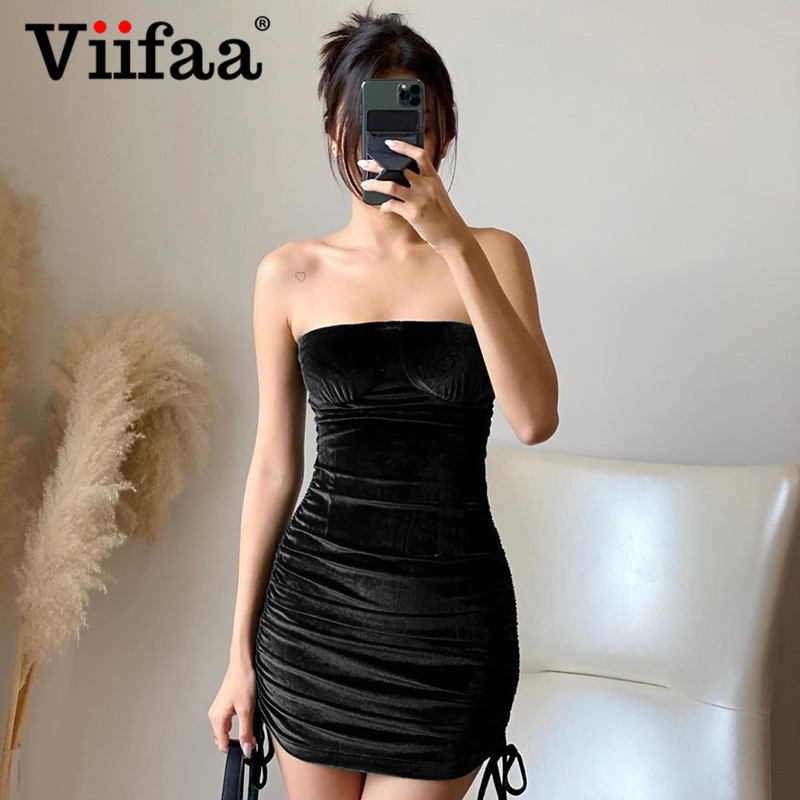 viifaa strapless bodycon party tube mini dresses black velvet ruched tie side off shoulder women party dresshigh quality, Black;gray
viifaa strapless bodycon party tube mini dresses black velvet ruched tie side off shoulder women party dresshigh quality, Black;gray
