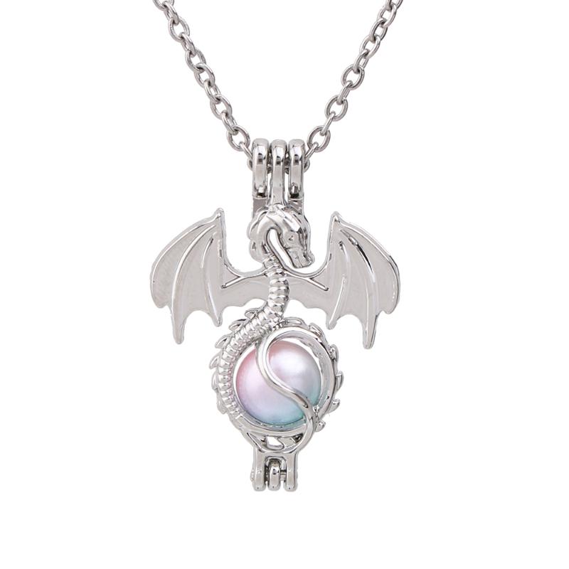 Pendant Necklaces 1pc Flying Dragon Pearl Cages Necklace Jewelry With 20'' Stainless Steel Chain For DIY Pearls Essential Oil Lockets Diffus
Pendant Necklaces 1pc Flying Dragon Pearl Cages Necklace Jewelry With 20'' Stainless Steel Chain For DIY Pearls Essential Oil Lockets Diffus