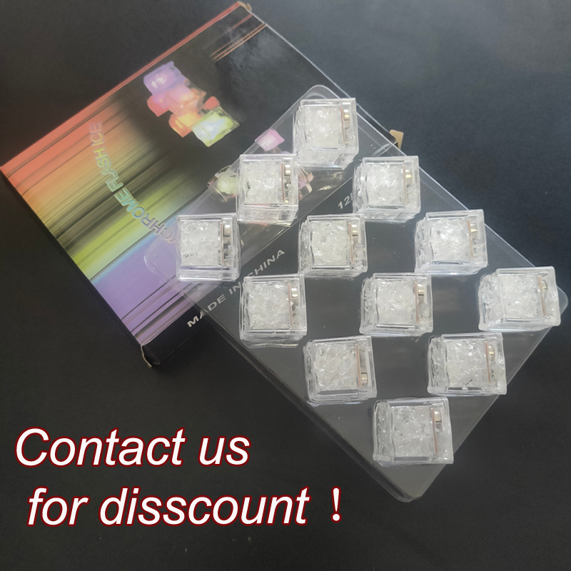Led Night Lights Lite Ice Cubes Multicolor Light Up Blinking Liquid Active Sensor for Party Xmas Festival Wedding Decoration Color Changing Bar Access