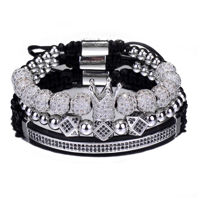 3pcs/Set Hip Hop Gold Crown Bracelets 8MM Cubic Micro Pave CZ Ball Charm Braided Braiding Man Luxury Jewelry Pulseira BileklikBracelets
3pcs/Set Hip Hop Gold Crown Bracelets 8MM Cubic Micro Pave CZ Ball Charm Braided Braiding Man Luxury Jewelry Pulseira BileklikBracelets