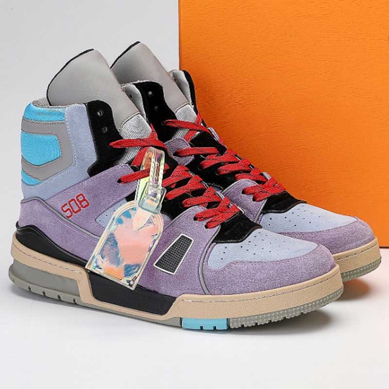 Designer Classic high-top skateboard shoes 508 men and women catwalk sneakers laces with buckle protection ankle module non-slip soles 35-46 sizes