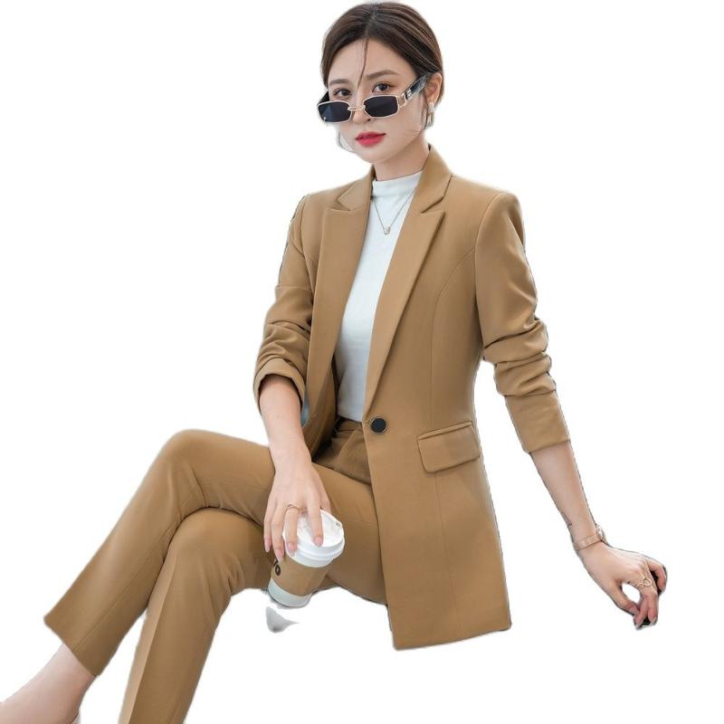 Women's Two Piece Pants Korean Women In Autumn And Winter Formal Work Clothes; Jacket Trousers Apricot Business Suit Two-piece, White
Women's Two Piece Pants Korean Women In Autumn And Winter Formal Work Clothes; Jacket Trousers Apricot Business Suit Two-piece, White