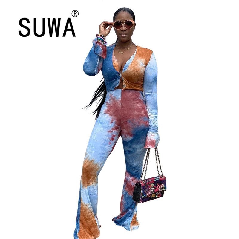 Tie Dye Long Sleeve Coat Tunic High Waisted Flare Pants Trousers Fashion Women Two Piece Outfits Casual Streetwear 210525, Multi
Tie Dye Long Sleeve Coat Tunic High Waisted Flare Pants Trousers Fashion Women Two Piece Outfits Casual Streetwear 210525, Multi