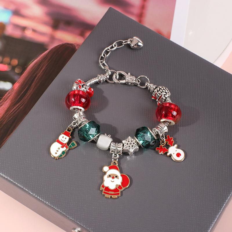 Charm Bracelets Christmas Snowman Elk Snowflake Chain Charms Bracelet Pendant Diy Original Cute Bead Jewelry For Women Gift Sets, Golden;silver
Charm Bracelets Christmas Snowman Elk Snowflake Chain Charms Bracelet Pendant Diy Original Cute Bead Jewelry For Women Gift Sets, Golden;silver