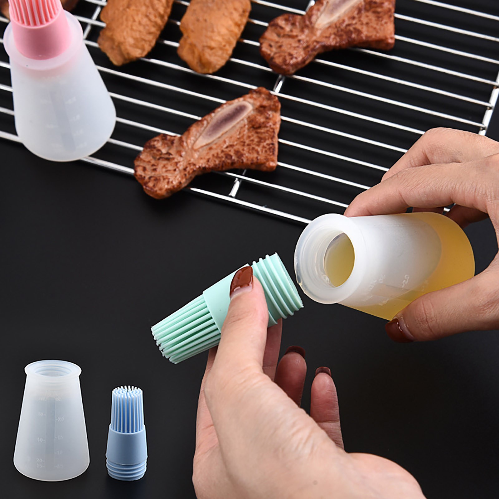 1/3 high temperature bunks resistant bottle silicone barbeque brush home cooking toothbrush pancake oil brush oil tool 2021