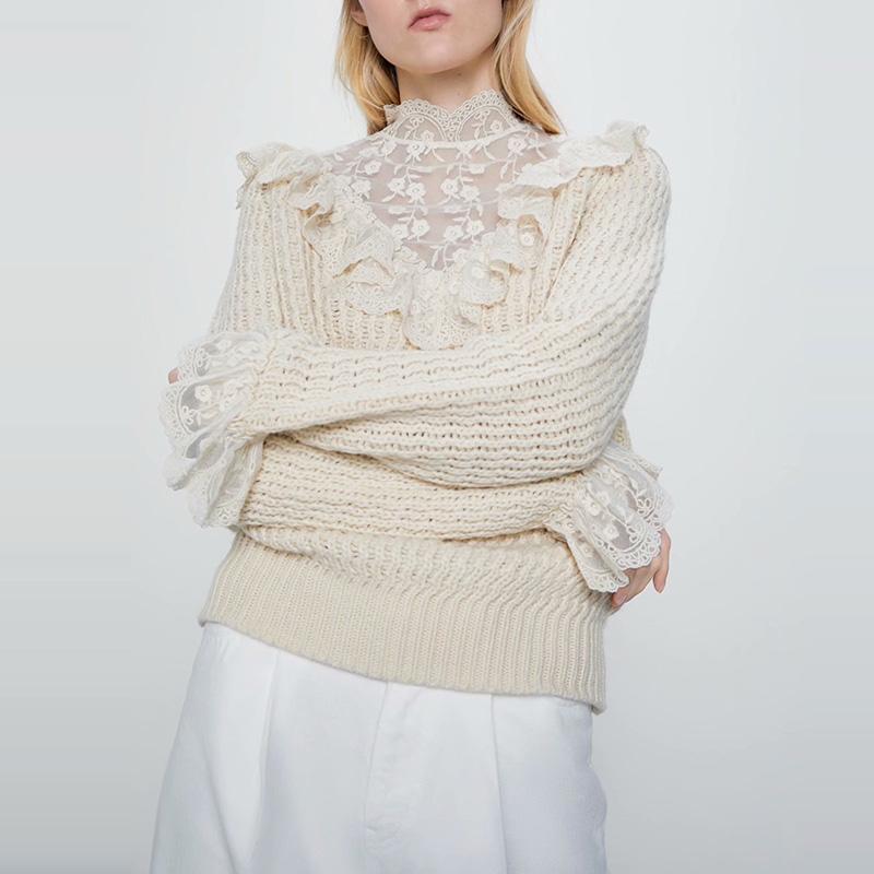 Autumn Winter Women Sweater Turtleneck Lace Flower Long Sleeves Pullovers Knitted Sweaters Elegant Jumper Pull Femme Women, Beige
Autumn Winter Women Sweater Turtleneck Lace Flower Long Sleeves Pullovers Knitted Sweaters Elegant Jumper Pull Femme Women, Beige