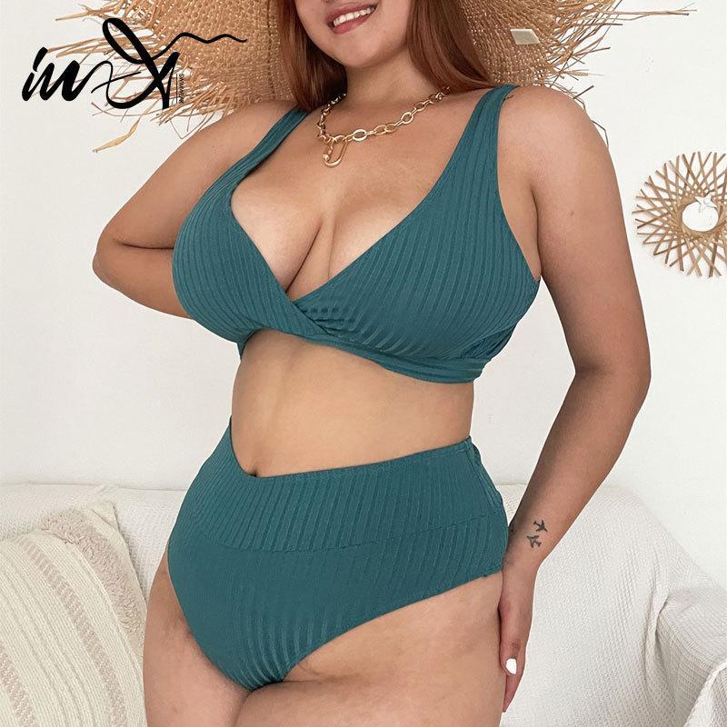 Women's Swimwear In-X Plus Size Bikini Set High Waist Swimsuit Swimming Suit Ribbed Female Solid Bathing Sports Beach Wear, X21sw6013
Women's Swimwear In-X Plus Size Bikini Set High Waist Swimsuit Swimming Suit Ribbed Female Solid Bathing Sports Beach Wear, X21sw6013