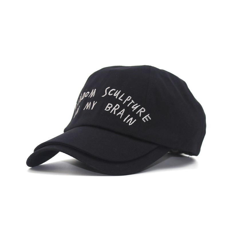 Double Brim Letter Embroidered Baseball Caps Outdoor Travel Fashion Korean Duck Tongue Cap for Men and Women