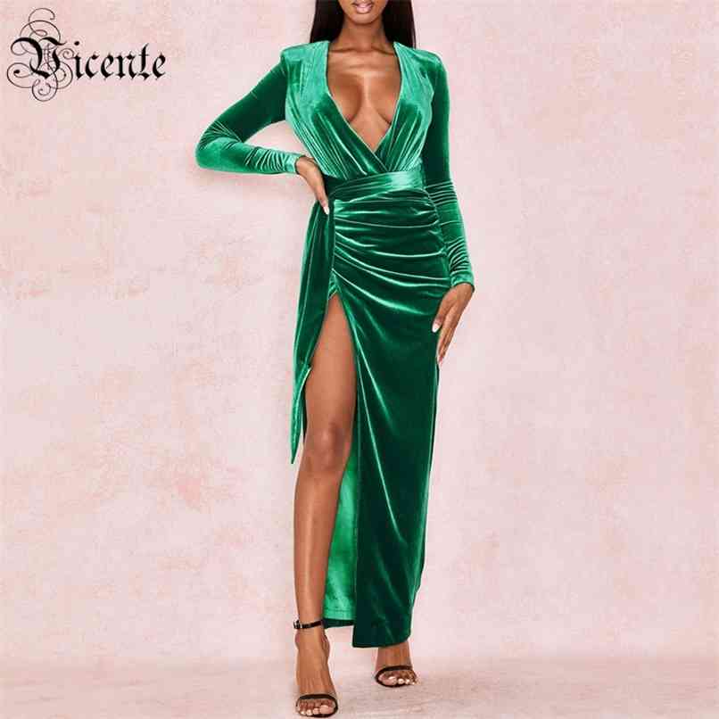 Free Women Green Dress Sexy Deep V Neck Velvet Long Sleevs Celebrity Party Split Vestidos 210520
Free Women Green Dress Sexy Deep V Neck Velvet Long Sleevs Celebrity Party Split Vestidos 210520