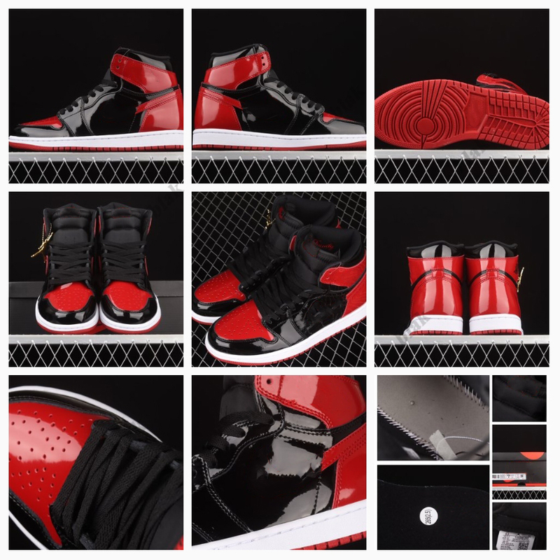 2021 TOP Quality Jumpman 1 High QG Bred Patent Basketball Shoes black red Fashion Mens and Womens Casual Sneaker size 36~45 555088-063, Beige
2021 TOP Quality Jumpman 1 High QG Bred Patent Basketball Shoes black red Fashion Mens and Womens Casual Sneaker size 36~45 555088-063, Beige