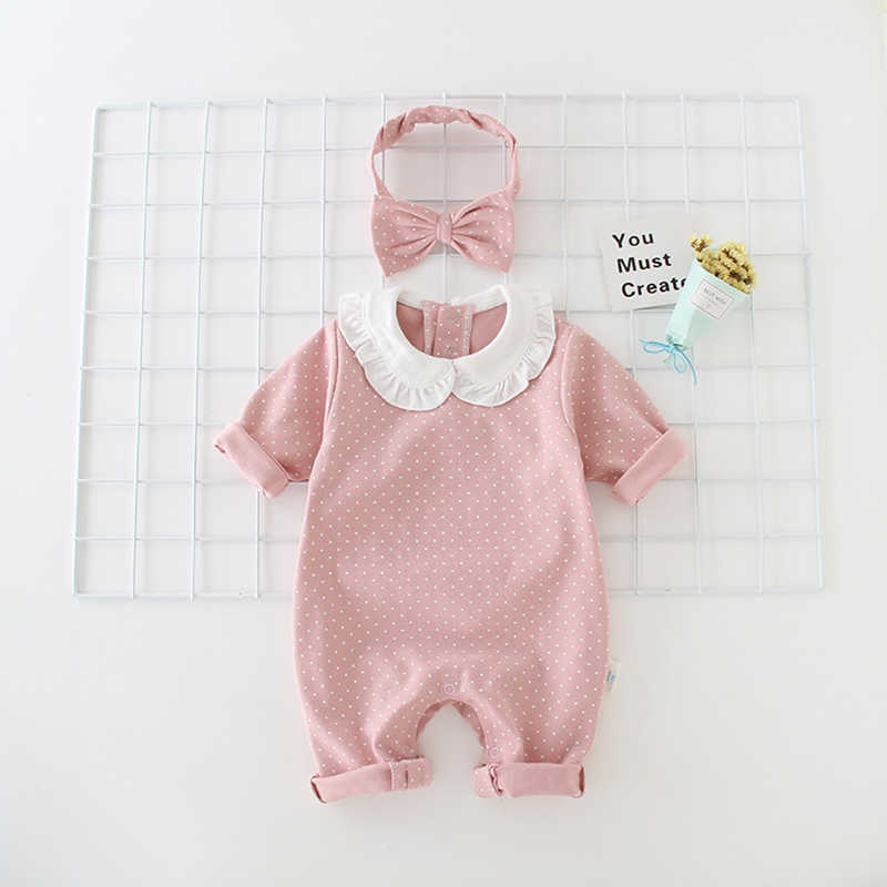 Cute Baby Girls Clothes Spring Autumn Cotton Peter Pan Collar Bodysuit With Headband Jumpsuit Outfits born Infant Clothes 210722
Cute Baby Girls Clothes Spring Autumn Cotton Peter Pan Collar Bodysuit With Headband Jumpsuit Outfits born Infant Clothes 210722