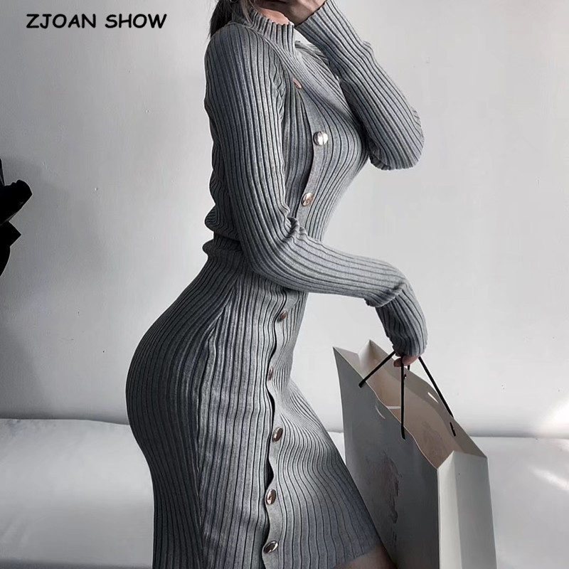 Casual Dresses 2021 Vintage Rib Knitting Bodycon Mid-calf Sexy Dress Retro Women Side Buttons Stand Color Stretch Split Long Sleev, Khaki
Casual Dresses 2021 Vintage Rib Knitting Bodycon Mid-calf Sexy Dress Retro Women Side Buttons Stand Color Stretch Split Long Sleev, Khaki