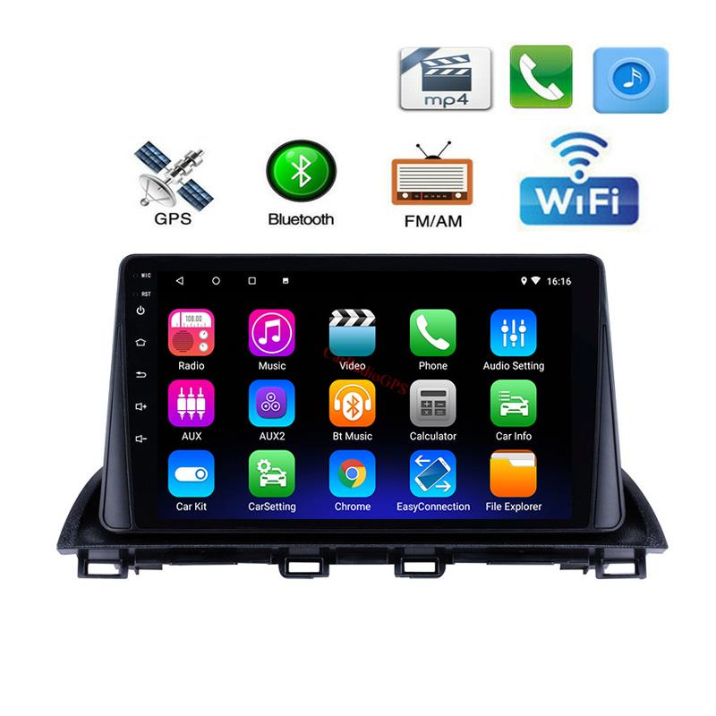 car dvd GPS Navigation Player for Mazda 3 Axela 2014-2015 with AM FM AUX MUSIC support Mirror Link DAB+ 9 Inch Android