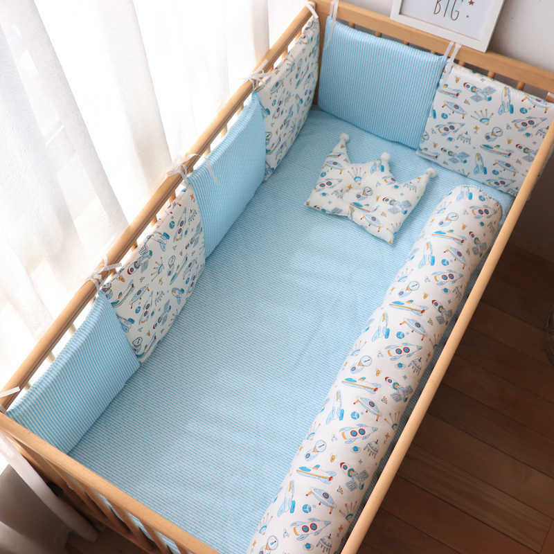 Baby Bumpers In The Crib Protector For borns Nordic Baby Room Decor Children Thick Soft Cot Bumper For Boy Girl Infant Bed 211025