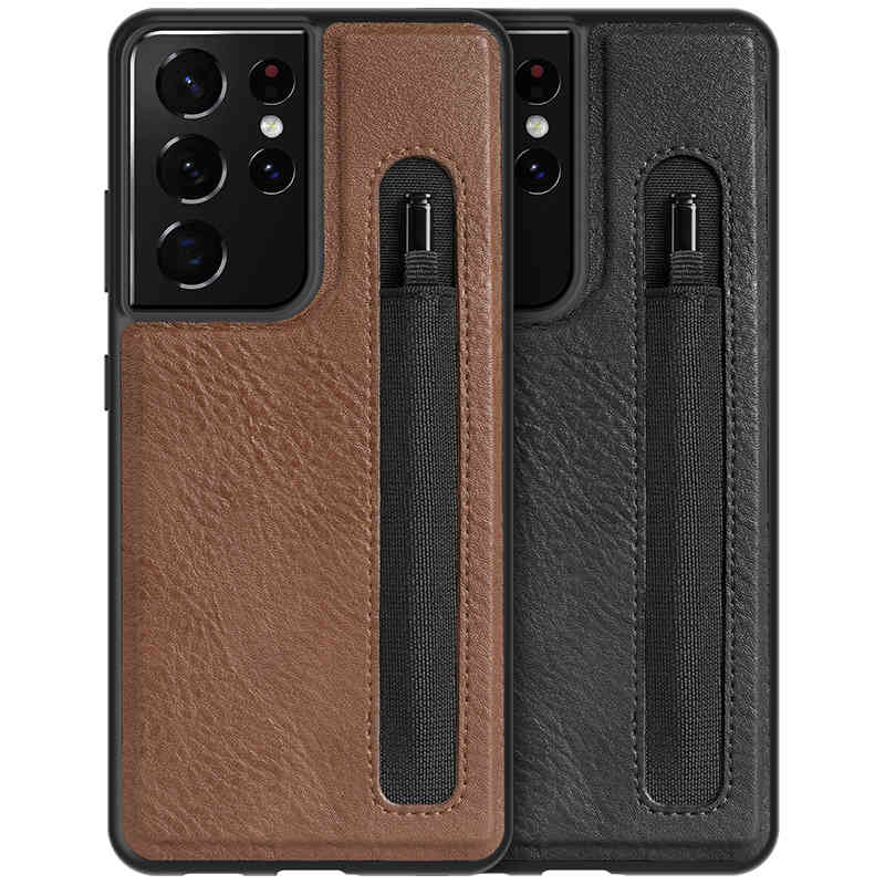 Stylus S-Pen socket Pen Slot Case For Samsung Galaxy S21 Ultra Nillkin Aoge Leather Back Cover With pocket Holder
Stylus S-Pen socket Pen Slot Case For Samsung Galaxy S21 Ultra Nillkin Aoge Leather Back Cover With pocket Holder