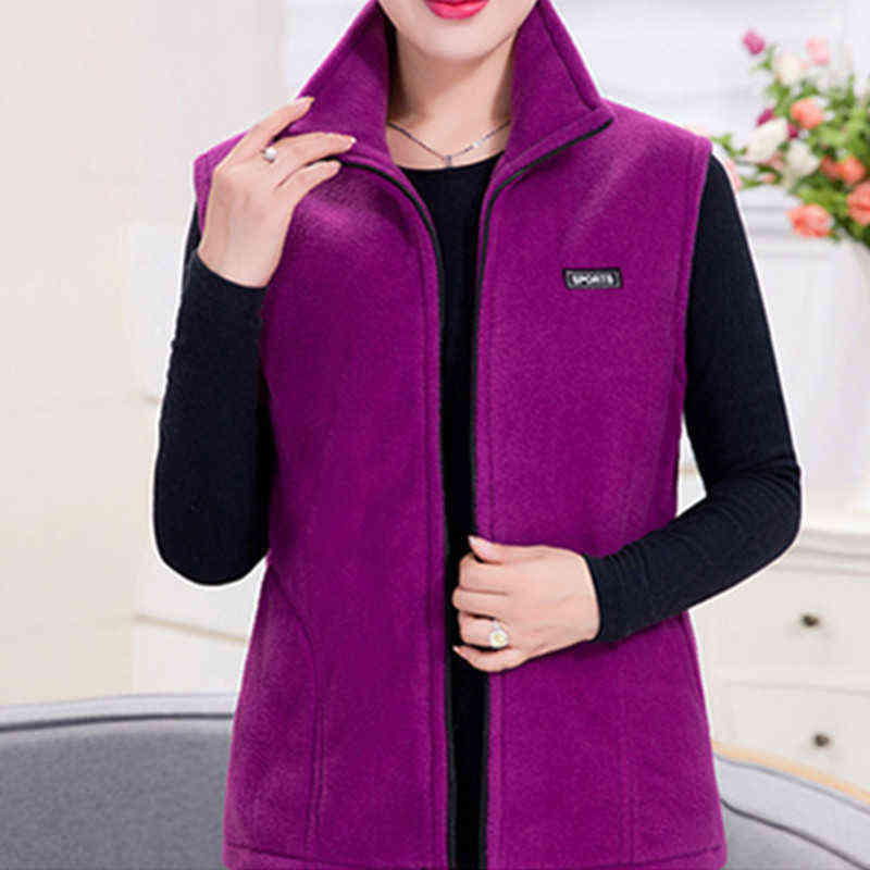 Autumn Women Wool Vest Large Sleeveless Jacket Fashion Zipper Women's Leisure gilet 211120