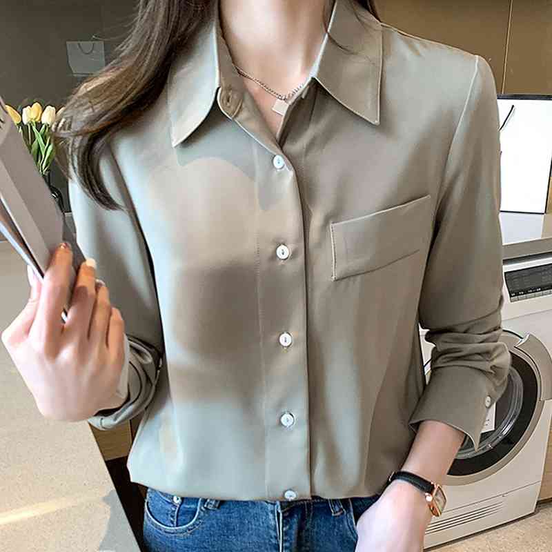 Long Sleeve Chiffon Blouse Shirt Tops Blouse Women Blusas Mujer De Moda Turn Down Collar Office Blouse Women Tops Blusa E97 210602, As picture
Long Sleeve Chiffon Blouse Shirt Tops Blouse Women Blusas Mujer De Moda Turn Down Collar Office Blouse Women Tops Blusa E97 210602, As picture