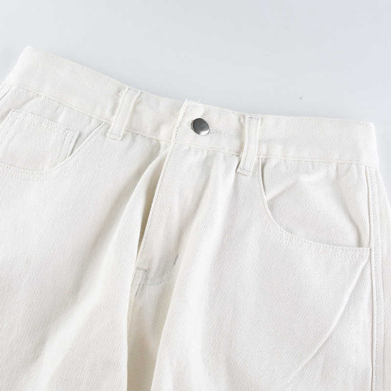 GOPLUS Woman Mom Jeans Vintage High Waist Cargo Straight Pants Women Black White Blue Femme Taille Haute Broeken Dames 210922