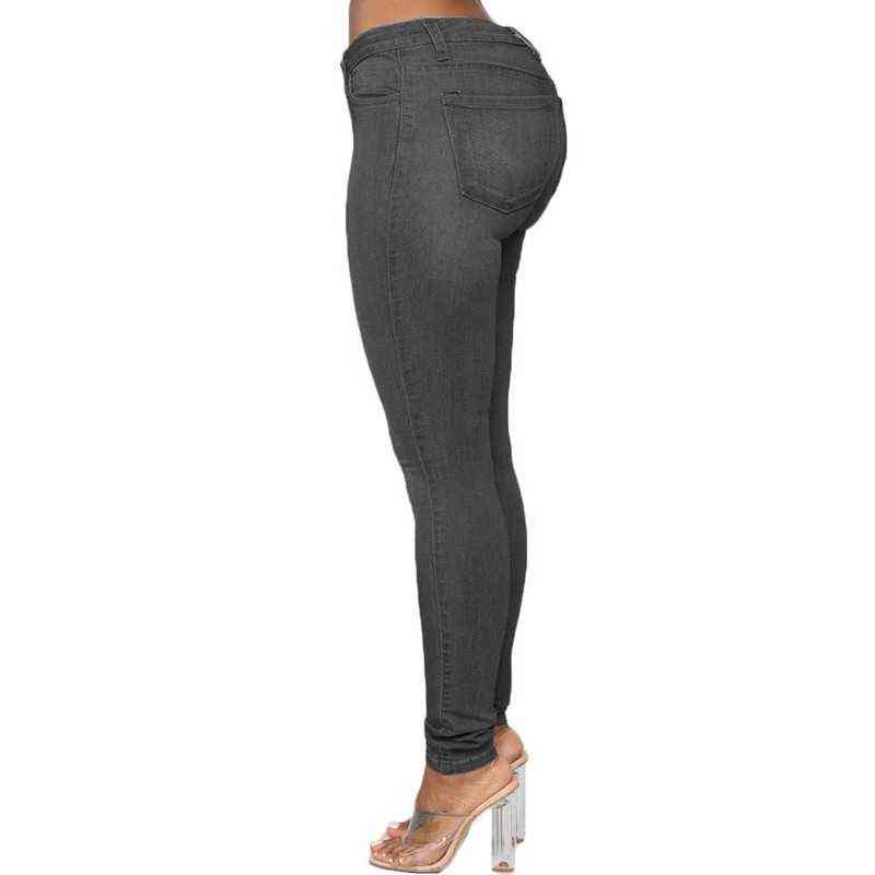Pencil Pants Women High Waisted Stretch Denim Jeans Women's Fashion Cotton Slim Jeans Zipper Blue Retro Washed Skinny Trousers 211112