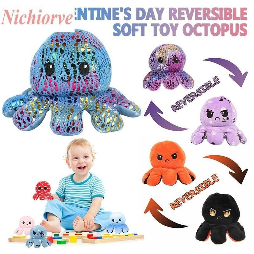 Stock Reversible Flip Octopus Stuffed Dolls Soft Double-sided Expression Plush Toy Baby Kids Gift Doll New Year Christmas Gifts
Stock Reversible Flip Octopus Stuffed Dolls Soft Double-sided Expression Plush Toy Baby Kids Gift Doll New Year Christmas Gifts