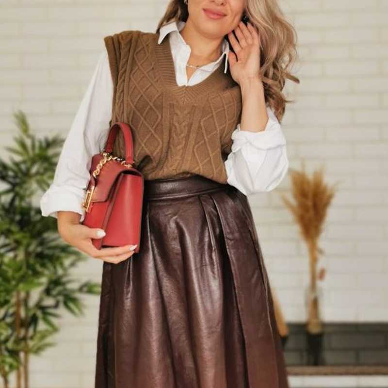 ZHISILAO V-Neck Knitted Sweater Vest Women Vintage Sleeveless Oversized PulloverWaistcoat s Female Solid 210914