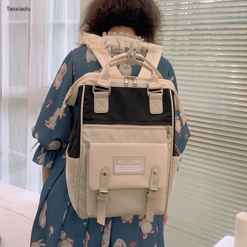 Backpack Girl Clip Mouth Women Panelled College School Bags For Teens Female Korean Harajuku Backpacks Campus Bookbag, White without toy
Backpack Girl Clip Mouth Women Panelled College School Bags For Teens Female Korean Harajuku Backpacks Campus Bookbag, White without toy