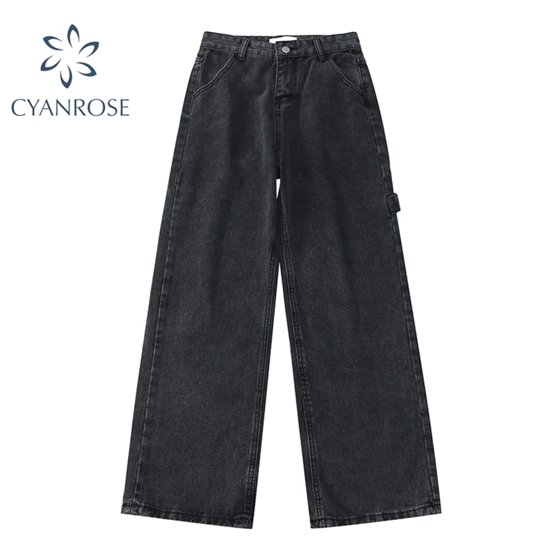 Women's High Waist Jeans Casual Loose Wide Leg Cargo Pants Streetwear Vintage Straight Denim Spring Female 210708, Grey
Women's High Waist Jeans Casual Loose Wide Leg Cargo Pants Streetwear Vintage Straight Denim Spring Female 210708, Grey