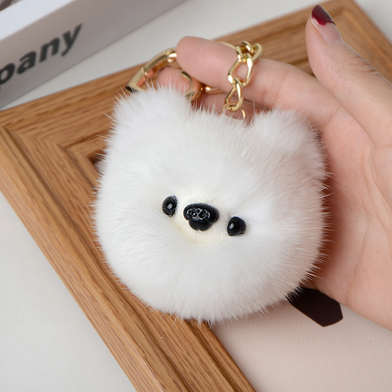 Yutong Mink Fur Bomei Dog Bag Pendant Lovely Car Key Chain Plush Jewelry