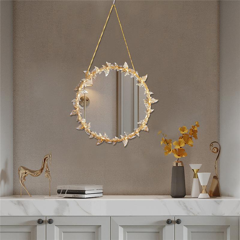 Mirrors Nordic Style Golden Hanging Mirror Butterfly Large Wall Makeup With Chain Round Decorative For Home Decor
Mirrors Nordic Style Golden Hanging Mirror Butterfly Large Wall Makeup With Chain Round Decorative For Home Decor