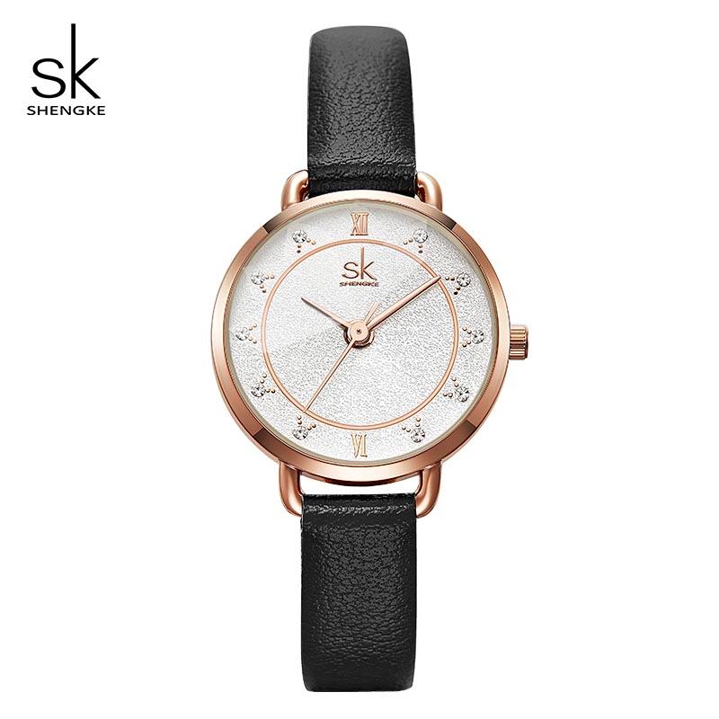 Wristwatches Shengke Brand Women's Quartz Watch Printing Dial Leather Wrist For 2021 Ladies, Blue
Wristwatches Shengke Brand Women's Quartz Watch Printing Dial Leather Wrist For 2021 Ladies, Blue