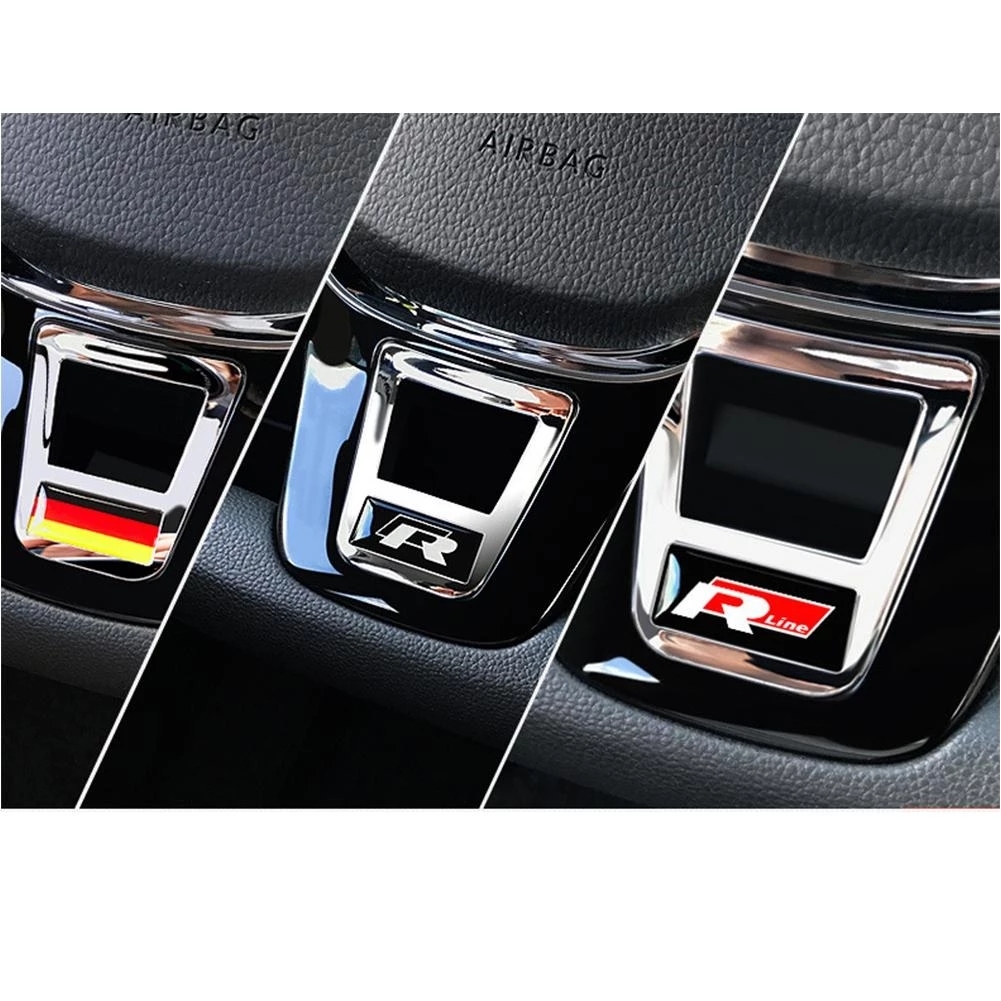 Car Steering Wheel Trim R Line Emblem Sticker For Golf 7 7.5 Mk7 Arteon for Tiguan Passat B8 Magotan Lavida Passat Accessories