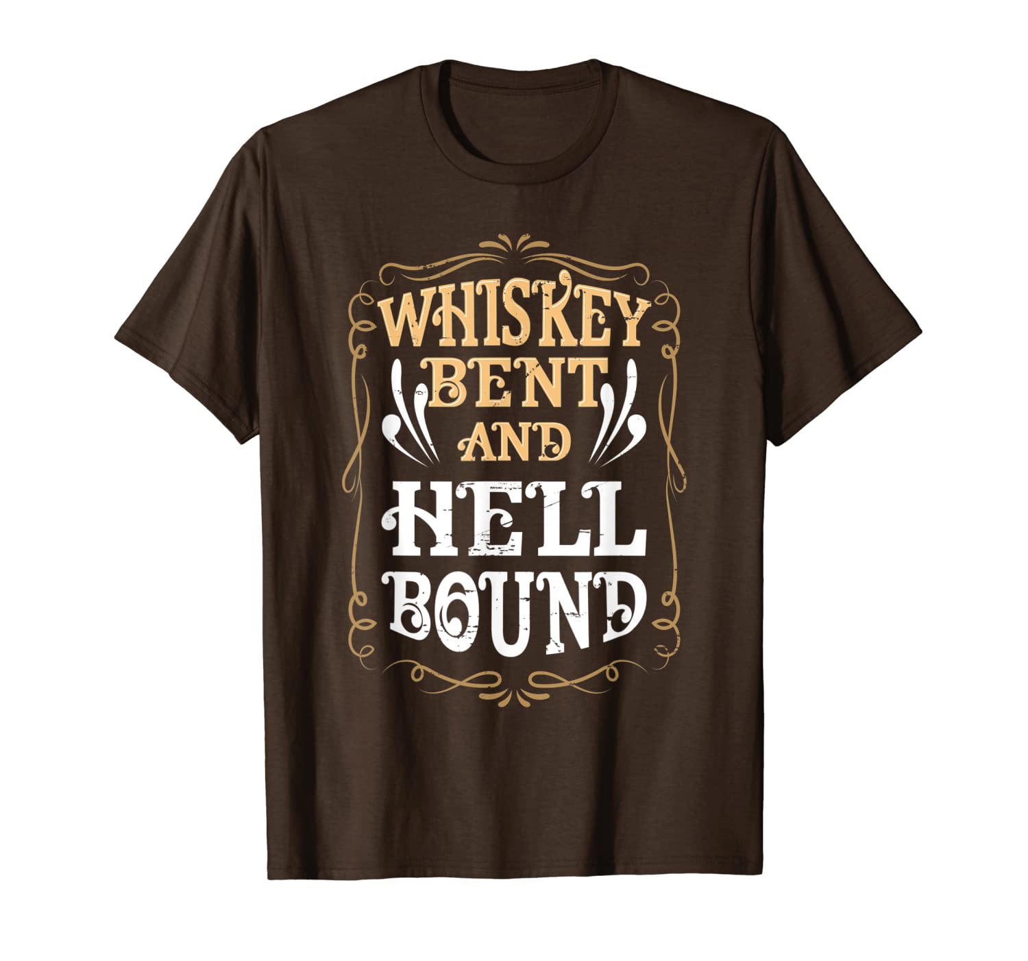whiskey bent and hellbound design country biker bourbon gift t-shirt, White;black
whiskey bent and hellbound design country biker bourbon gift t-shirt, White;black