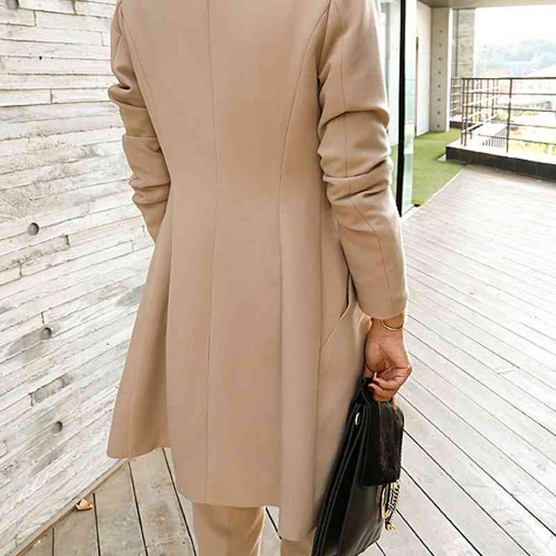 Spring Autumn OL Elegant Blazer Suits Women Two Piece Set Long Sleeve Tunic Slim And Pants Office Suit 210514