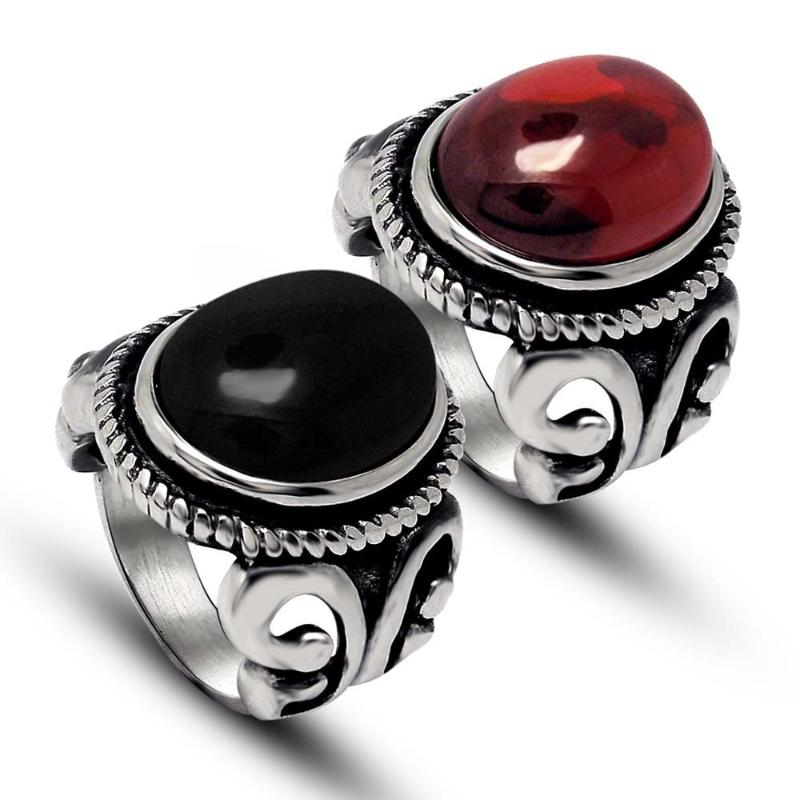 Wedding Rings Titanium Steel Ring For Men And Women Red Black Natural Stone Lovers High Quality Vintage Jewelry Gift
Wedding Rings Titanium Steel Ring For Men And Women Red Black Natural Stone Lovers High Quality Vintage Jewelry Gift