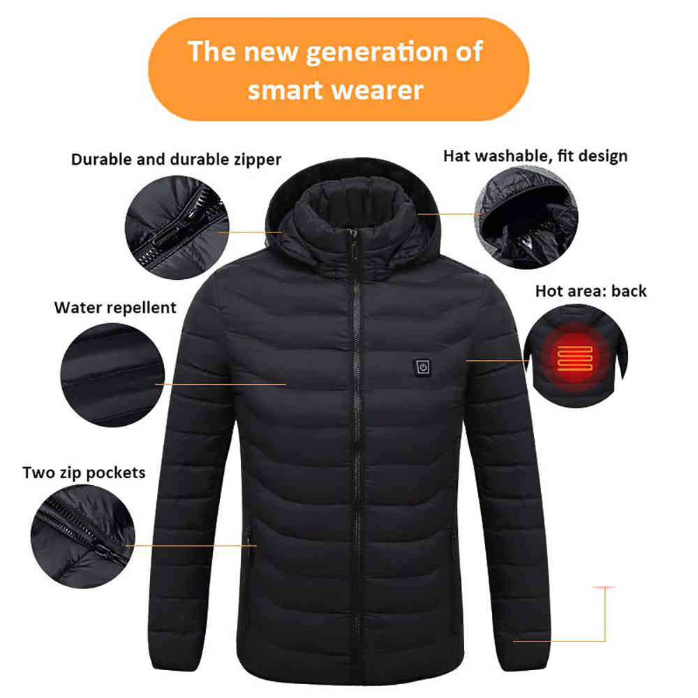 Heated Jackets USB Men's Women's Winter Outdoor Electric Heating Jackets Warm Sprots Thermal Coat Clothing Heatable Vest B0876 210518